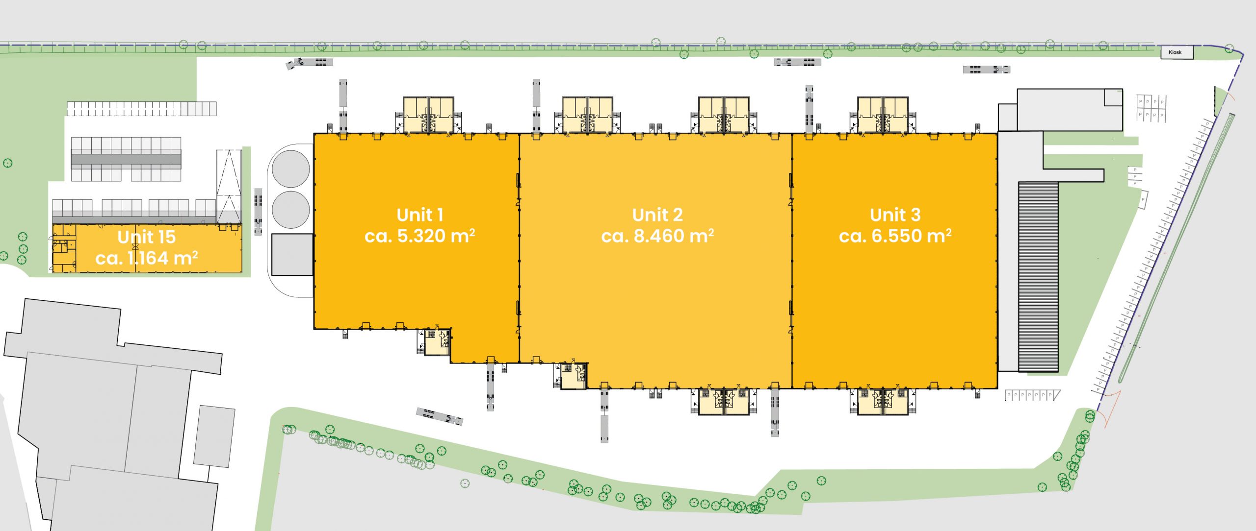 Direkt vom Eigentümer: Erstbezug! Moderne Lager- und Gewerbehallen im Westen von Hamburg, 10.000 m² - Grundriss_4 Einheiten