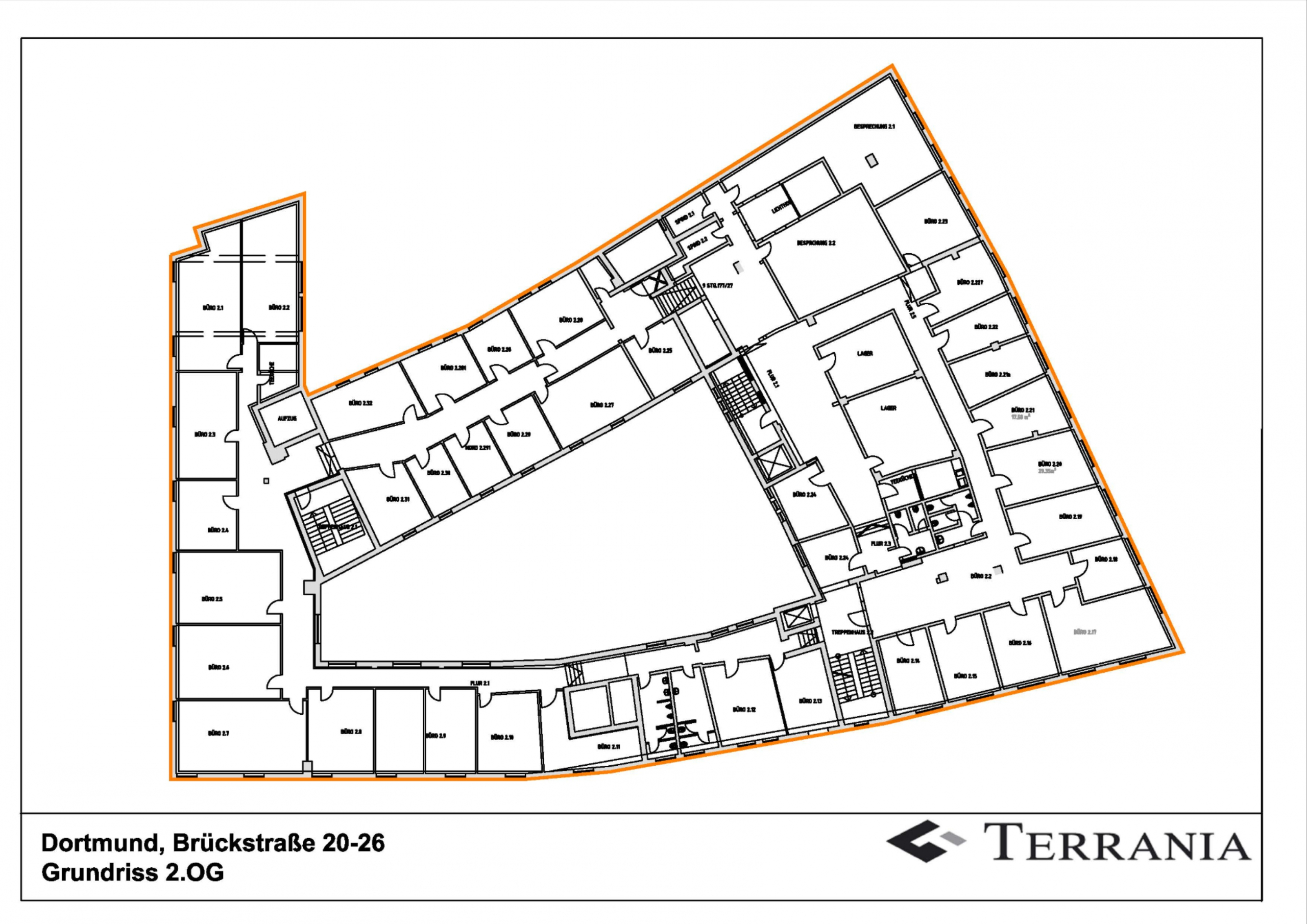 Direkt vom Eigentümer: repräsentatives Büro- und Geschäftshaus in zentraler Lage - Grundriss 2OG 2020 0504