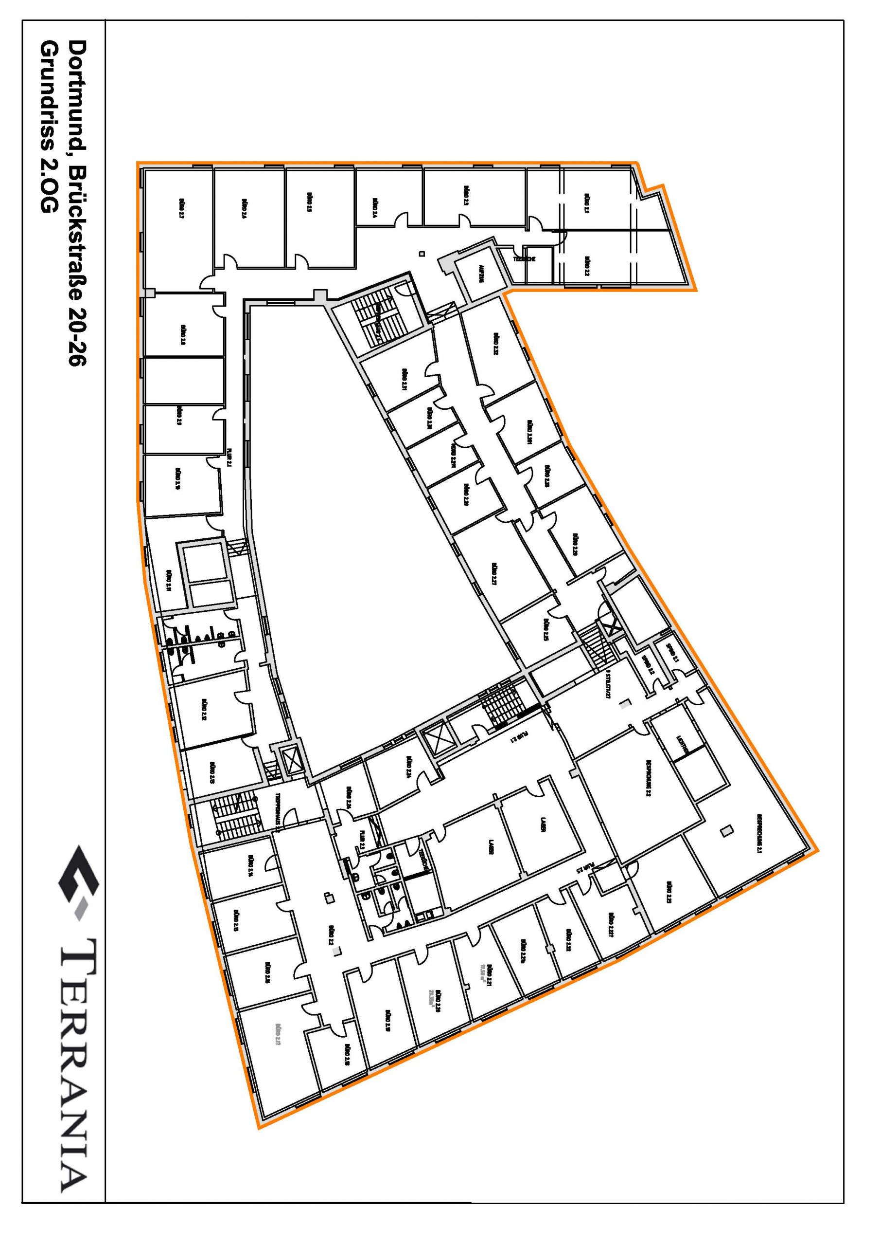 Direkt vom Eigentümer: Helle Büroflächen im etablierten Geschäftshaus - Grundriss 2OG 2020 0504
