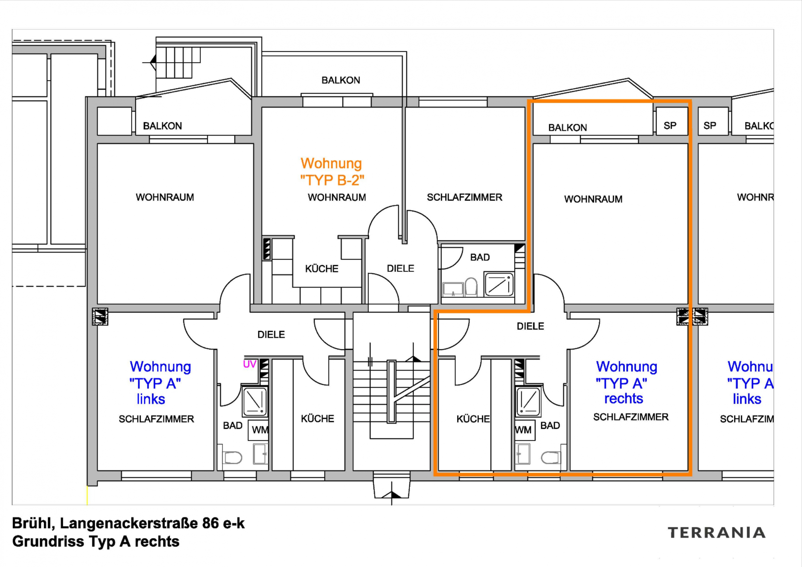 Direkt vom Eigentümer! Moderne Wohnung mit Balkon & Einbauküche - Ideal zum Wohlfühlen! - Langenackerstraße 86 e-k_ 2022 1018 Typ A rechts